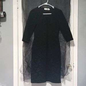 Black dress with floral pattern